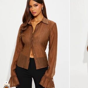 Elegant Brown Women's Top